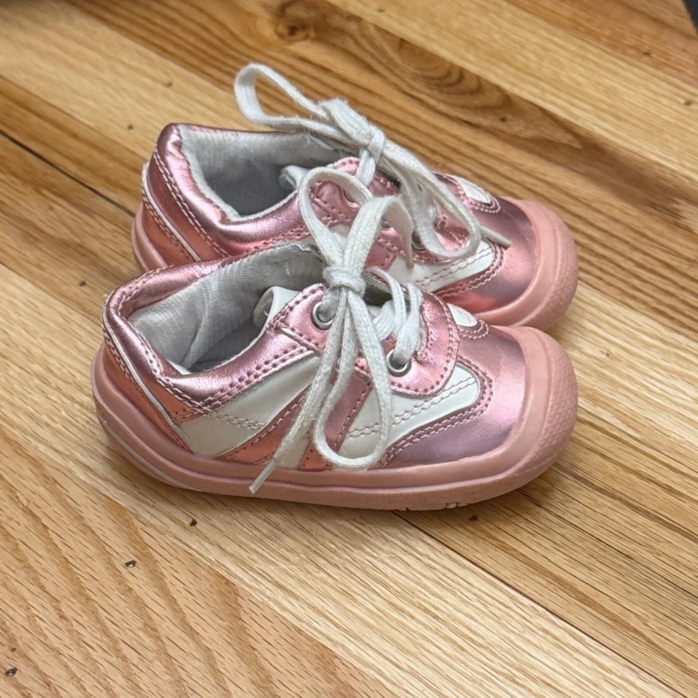 Rising Star Pink and White Toddler Sneakers